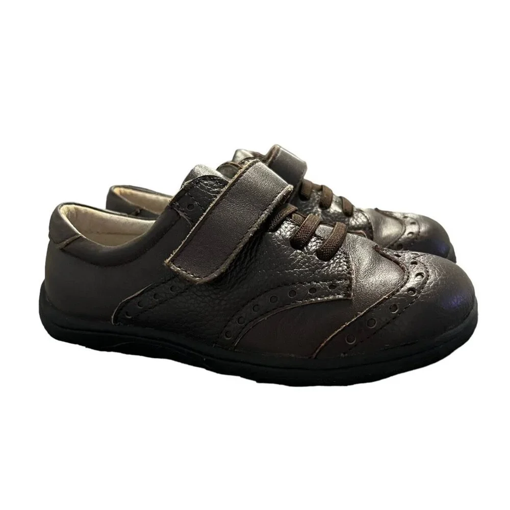 Kai by See Kai Run Sz 12 Brown Leather Dress Shoes